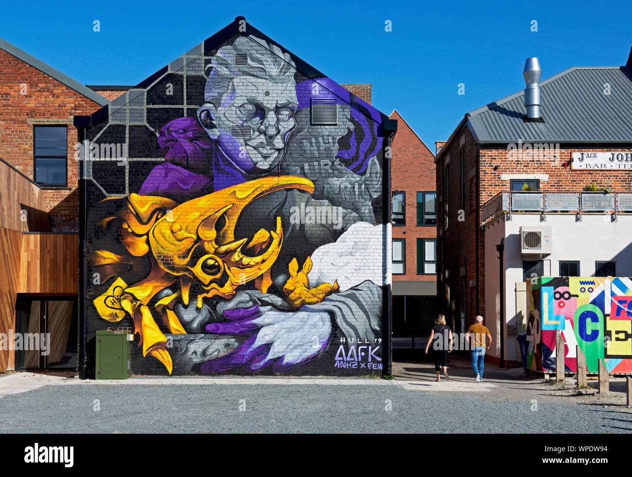 Mural on house wall, Hull, East Yorkshire, England UK Stock Photo Alamy