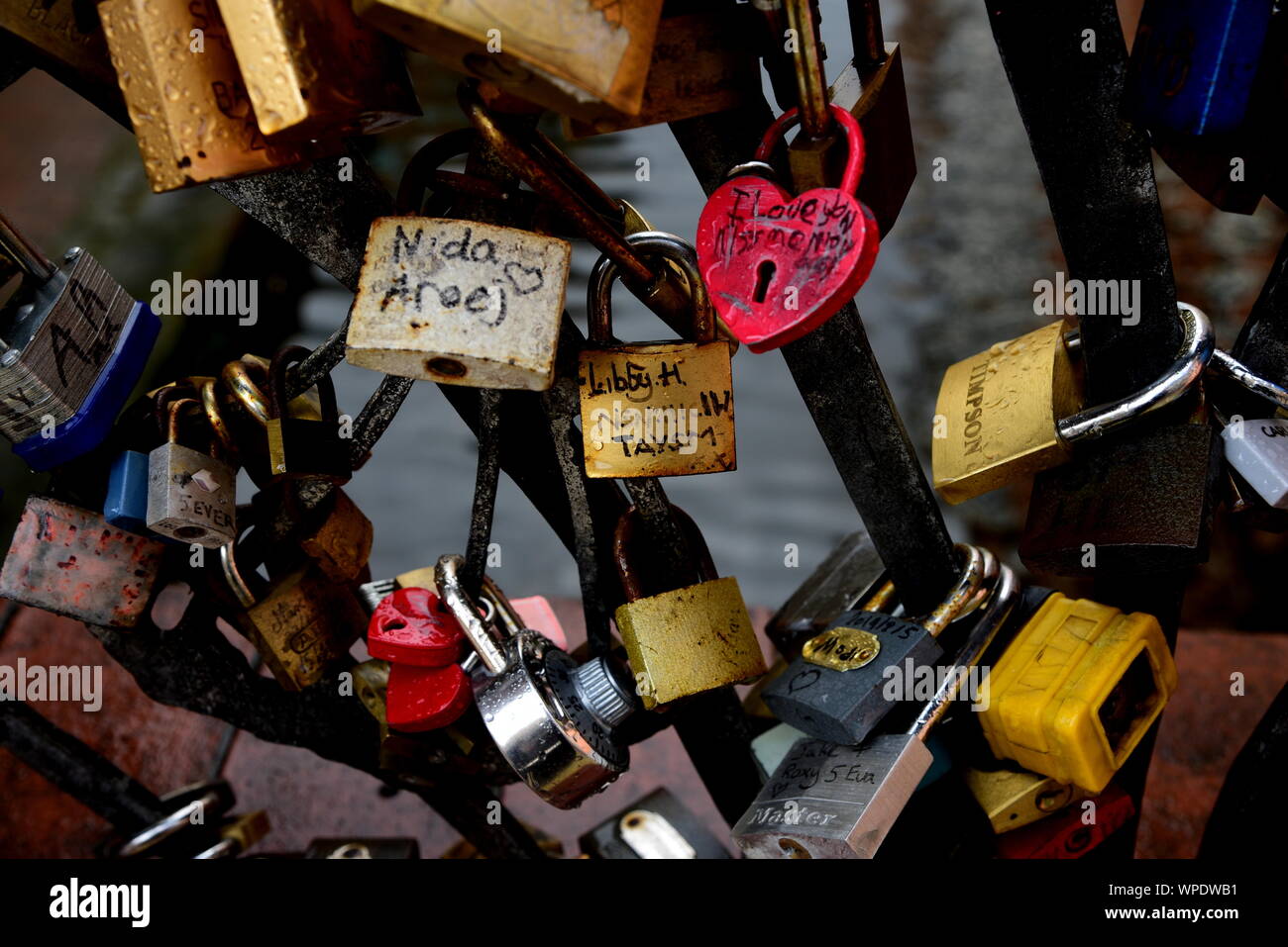 Love tokens of manchester bridge hires stock photography and images