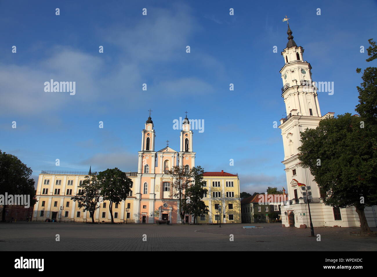 St.Francis Xavier Church and Monastery and to the right Holy Trinity Church in Kaunas, Lithuania Stock Photo