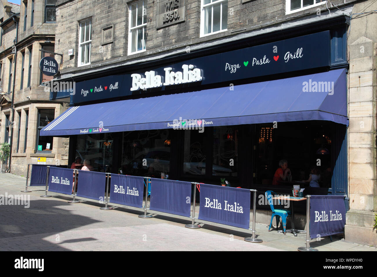 A branch of the restaurant chain Bella Italia in Church Street, Lancaster Stock Photo