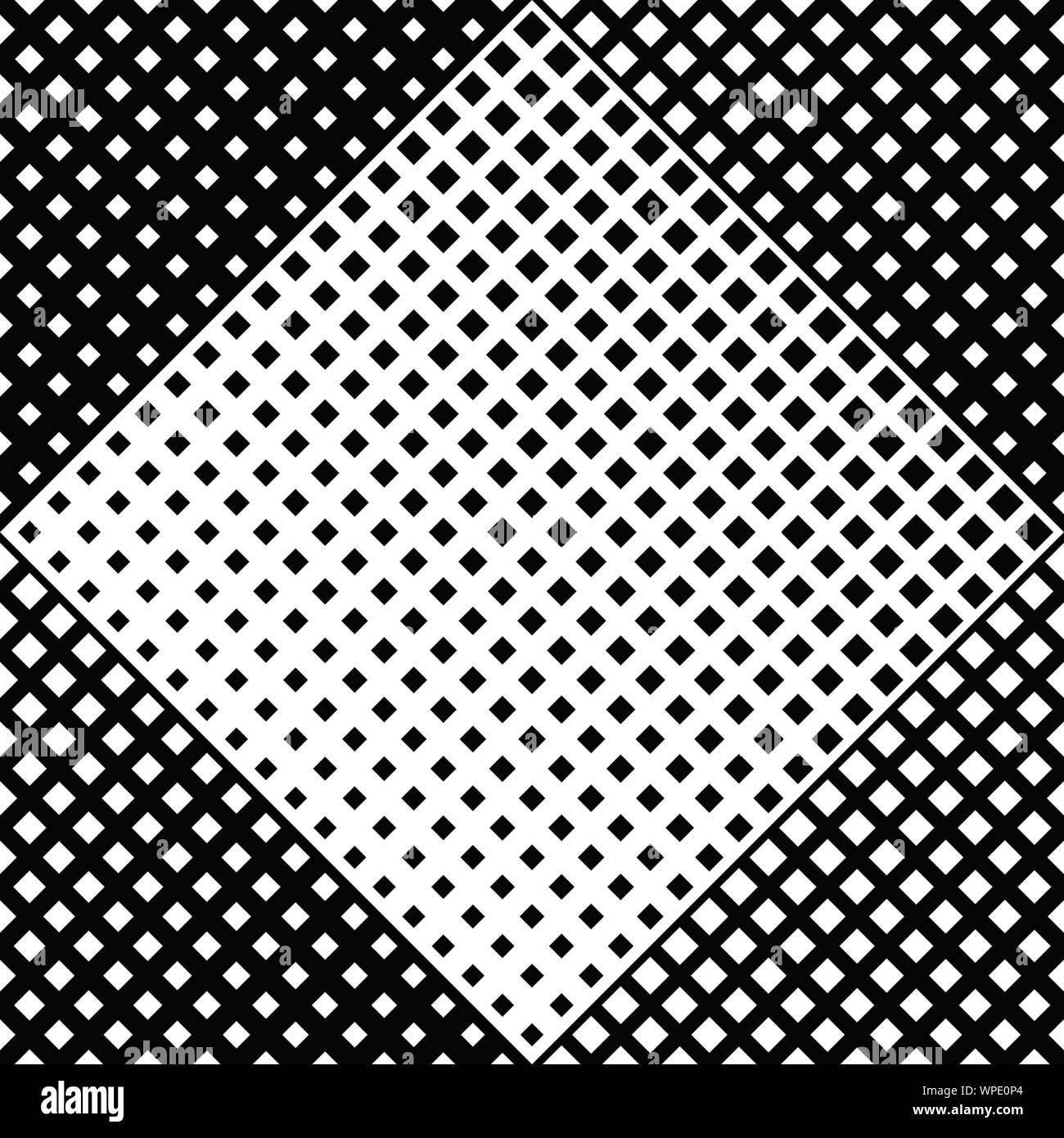 Seamless square pattern background - abstract black and white vector ...