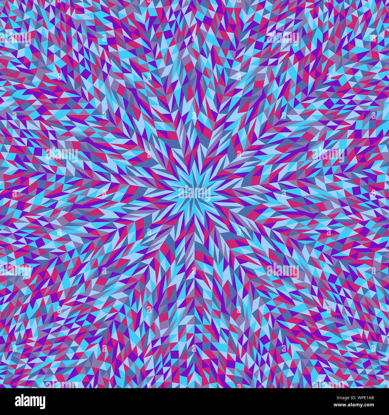 Abstract geometrical radial pattern background - hypnotic psychedelic circular polygonal colorful vector design Stock Vector