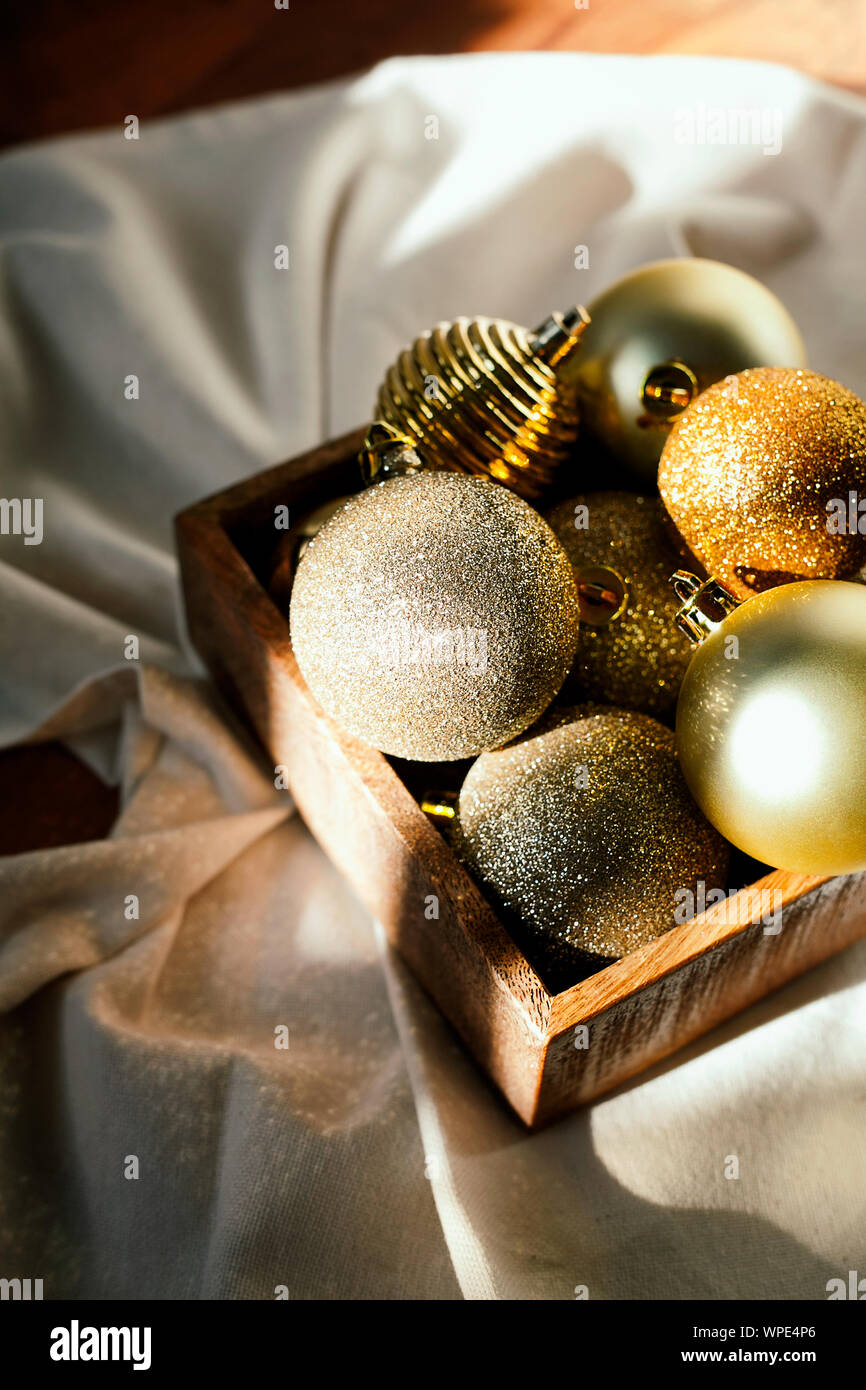 Christmas Or New Year Preparation Various Vintage Gold Christmas