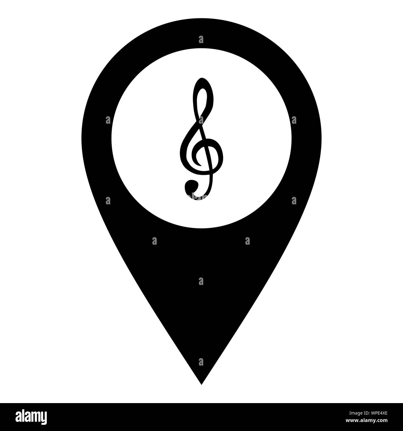 Violin clef and location pin Stock Photo Alamy