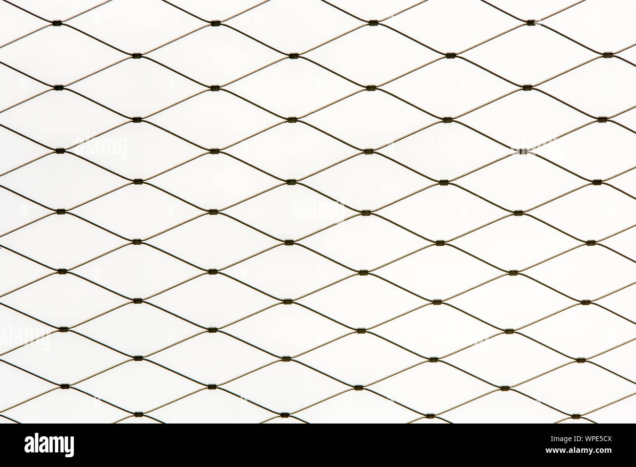 Pattern of wire mesh of a fence in front of white background Stock Photo