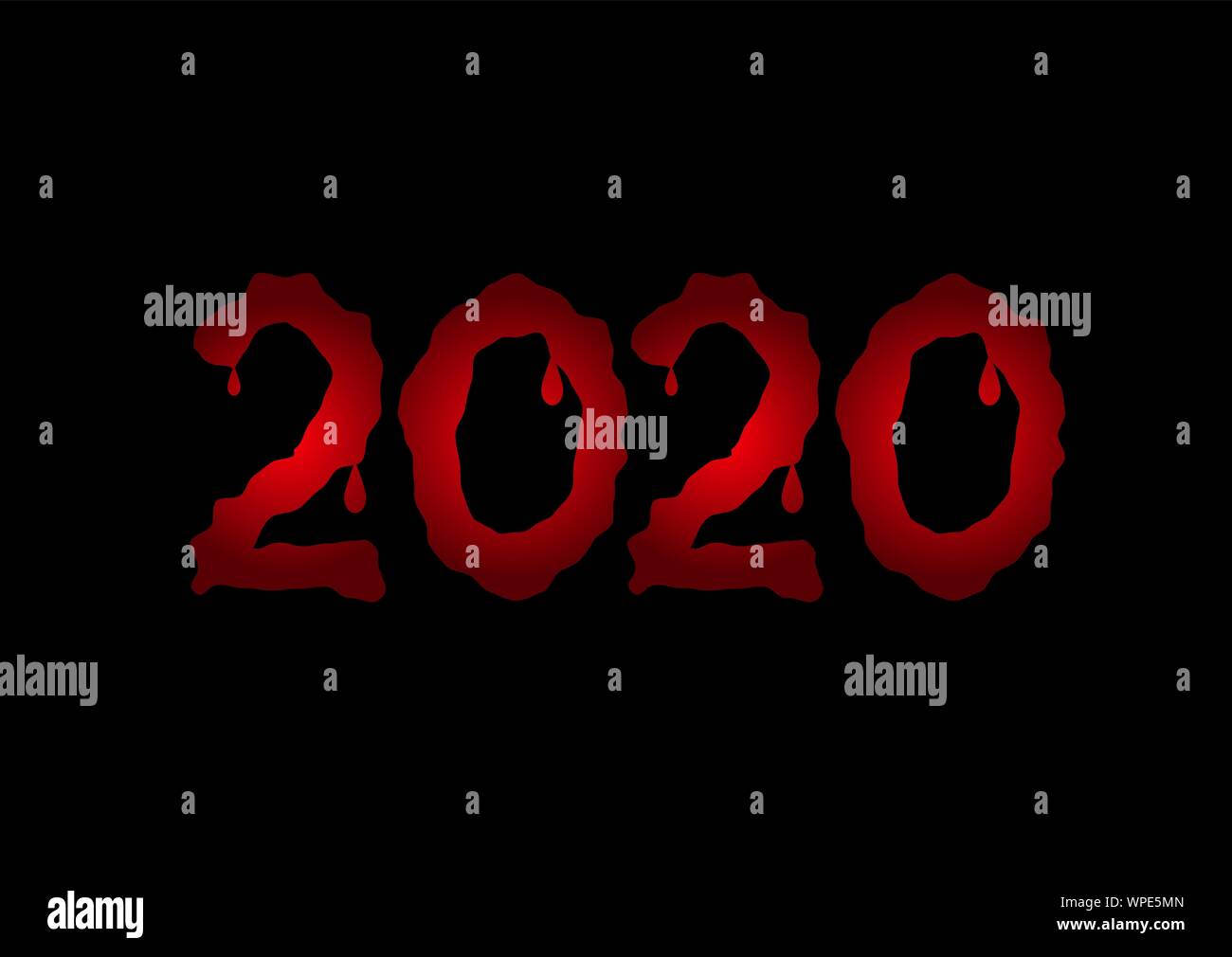 2020 red bloody text Stock Vector