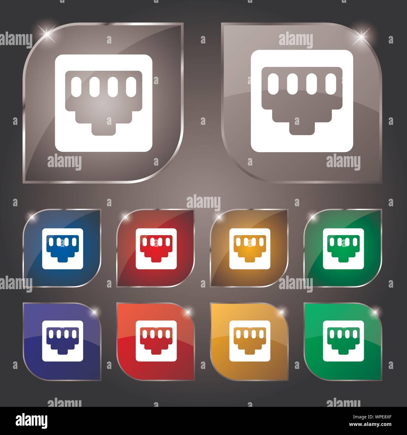Rj45 icon set hi-res stock photography and images - Alamy