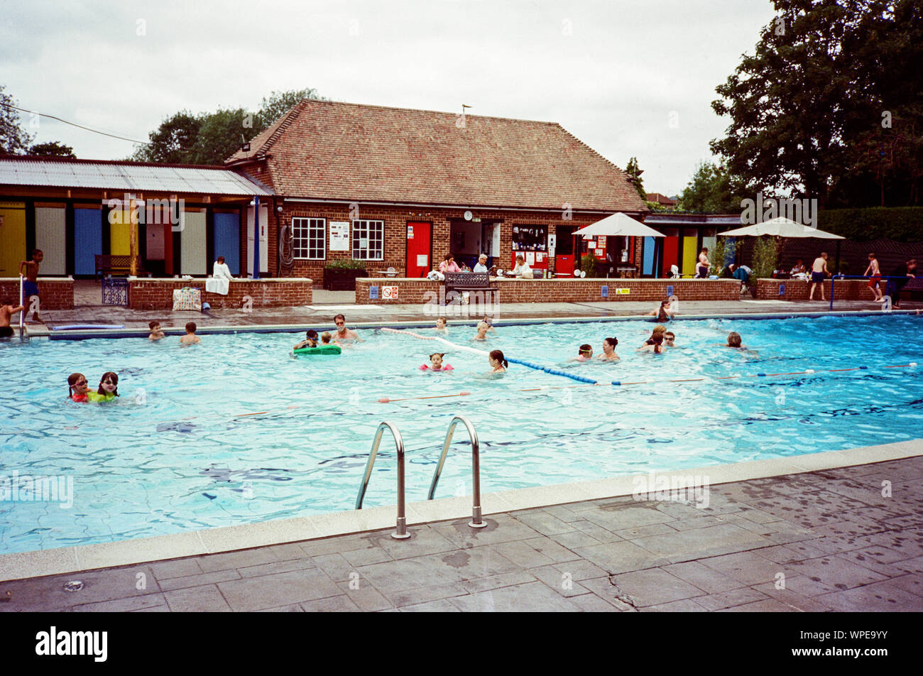 Petersfield Open Air pool, Hampshire, England, United Kingdom. Stock Photo