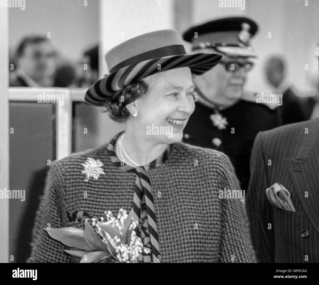 The Queen opens the new Norwich and Peterborough Building Society building in 1988 Stock Photo