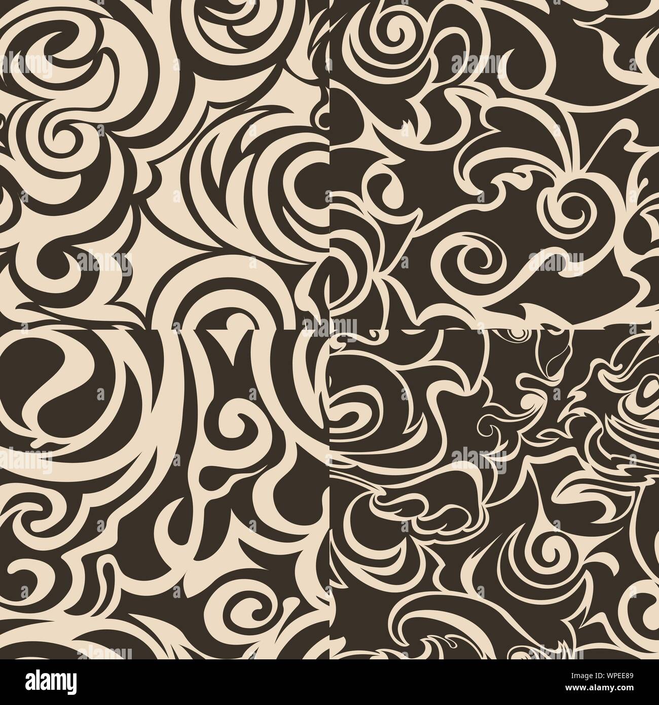 Damask seamless patterns Stock Vector Images - Alamy