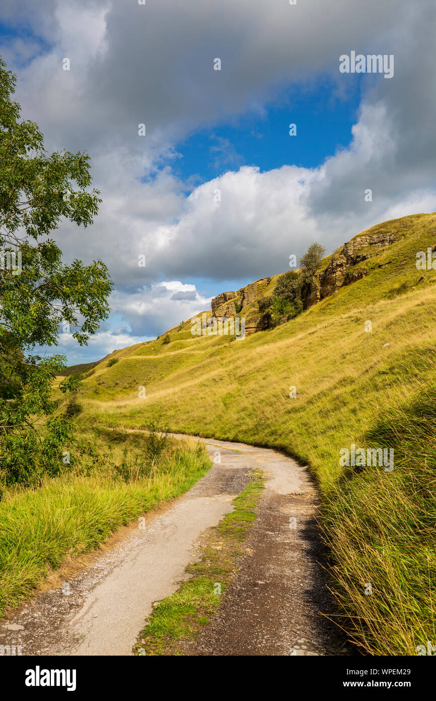 Cleeve Hill escarpment and the old Quarry road near Cheltenham, England