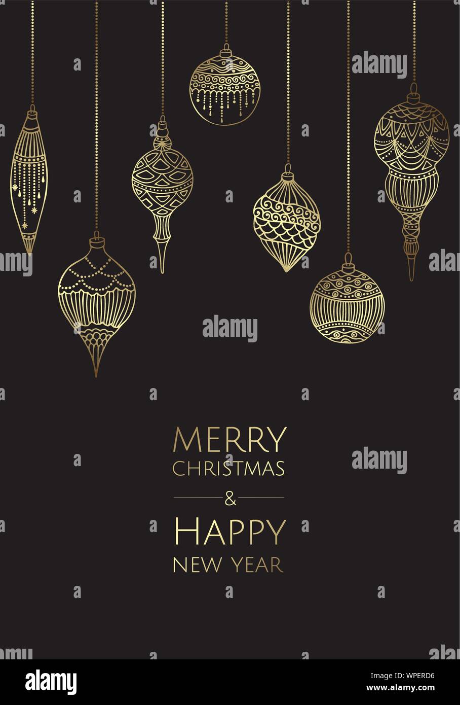 Merry Christmas and Happy New Year. Vector modern template card ...