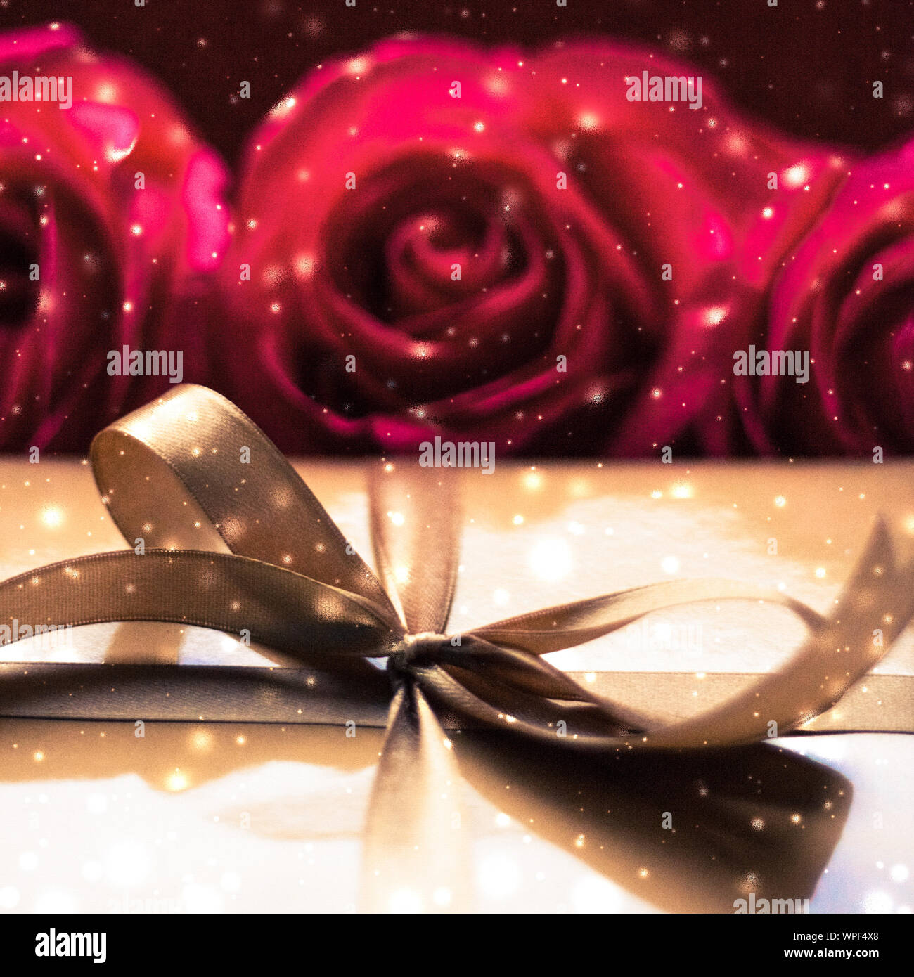 Celebration, holiday season and love concept - Valentines day present ...