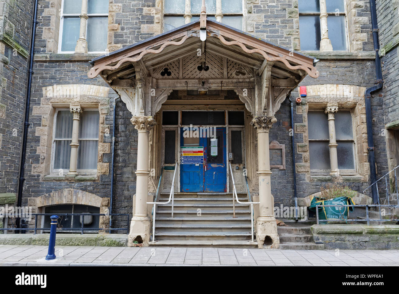 Pictured: The old Police Station in Aberystwyth, Wales, UK. Wednesday 28 August 2019 Re: Opened 1866, built by the Hafod Hotel Co as the Queens Hotel; Stock Photo