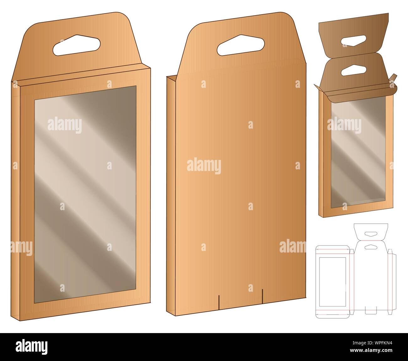 Hanging Box packaging die cut template design. 3d mock-up Stock Vector  Image & Art - Alamy