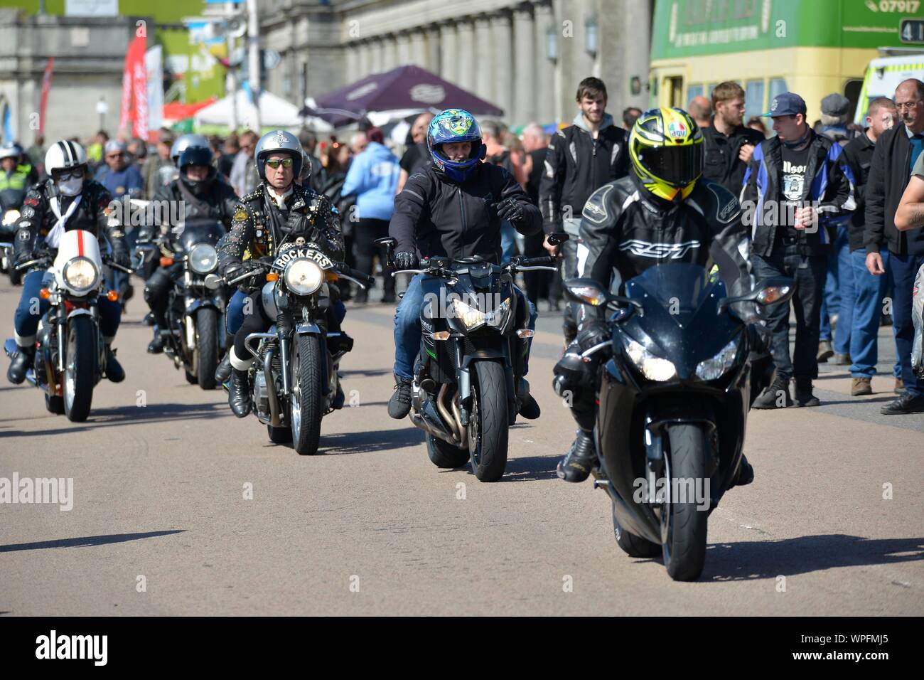 Ace Cafe Reunion 2019 Brighton Burn Up at Madeira Drive. Picture:Terry Applin Stock Photo