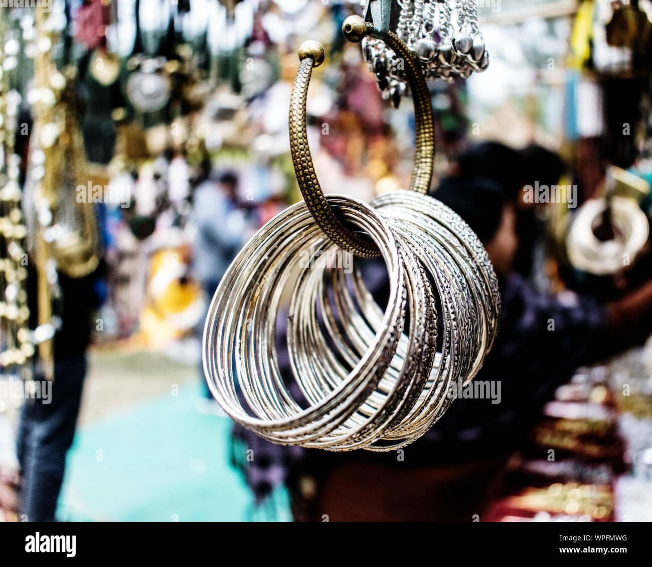 Close-up Of Bangles Hanging At Store For Sale Stock Photo - Alamy