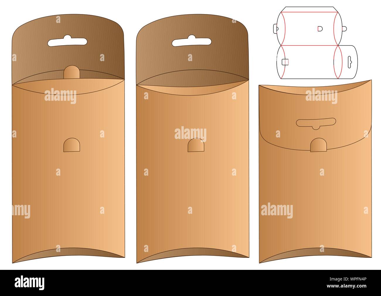 Hanging Box packaging die cut template design. 3d mock-up Stock Vector  Image & Art - Alamy