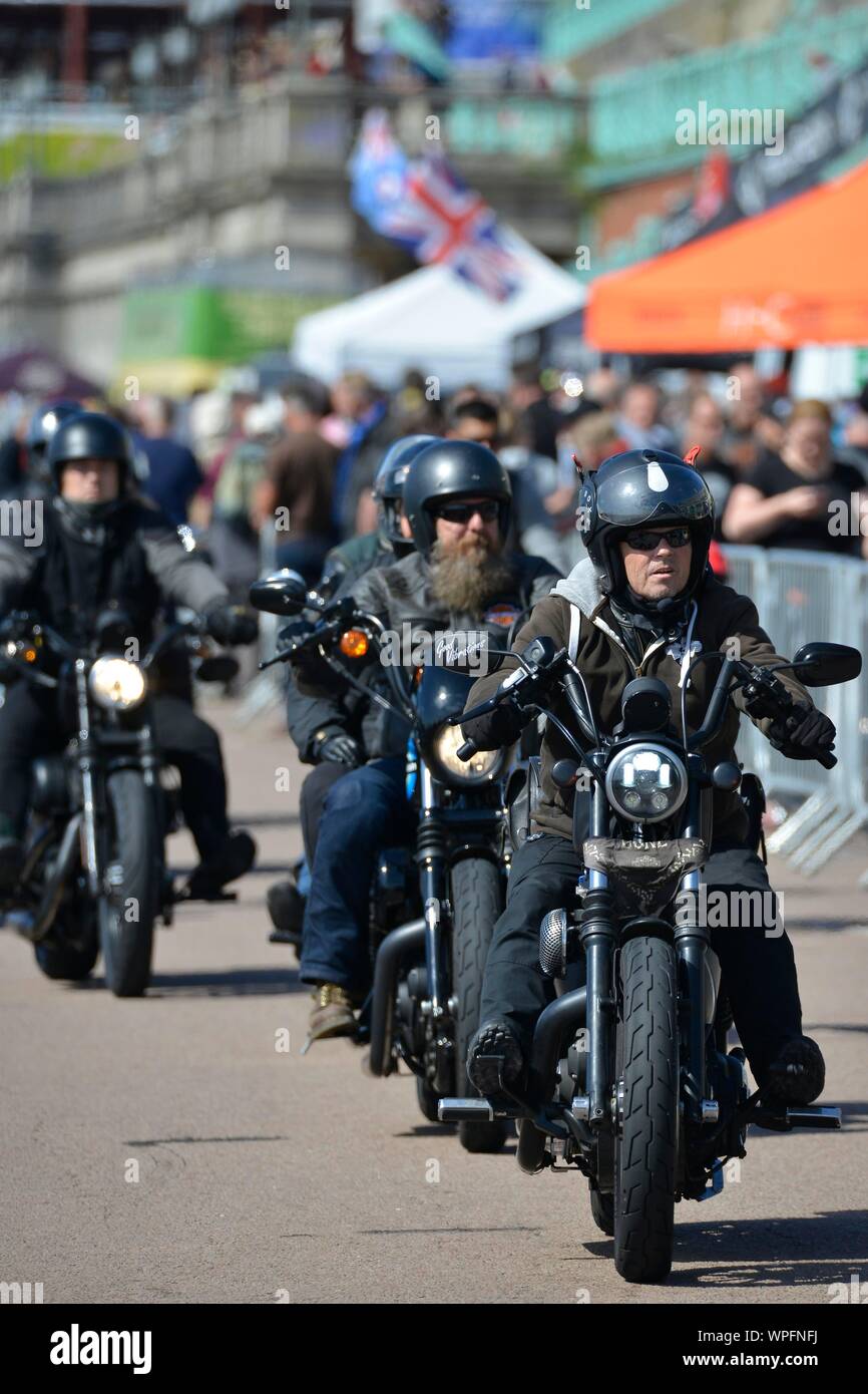Ace Cafe Reunion 2019 Brighton Burn Up at Madeira Drive. Picture:Terry Applin Stock Photo