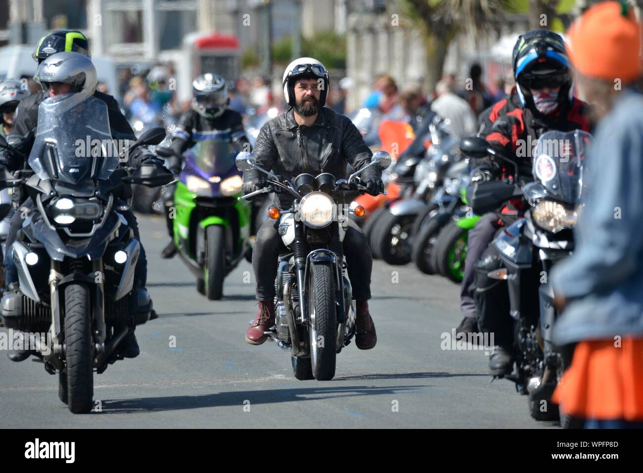 Ace Cafe Reunion 2019 Brighton Burn Up at Madeira Drive. Picture:Terry Applin Stock Photo