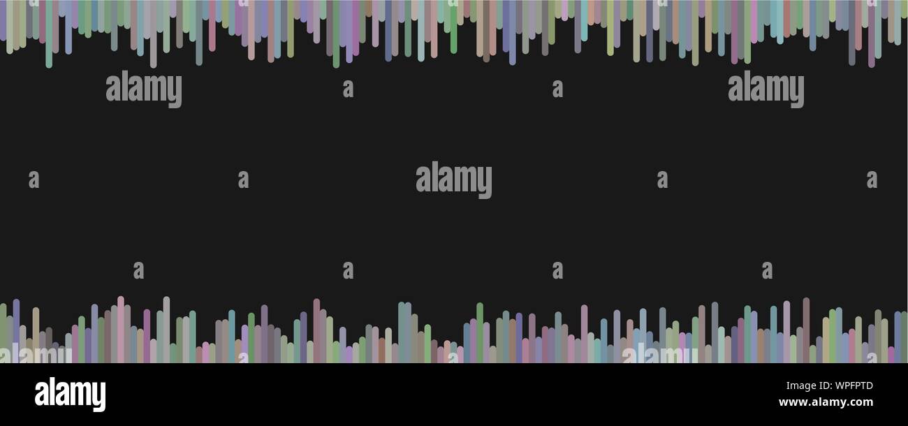 Banner background template design - horizontal vector graphic from vertical rounded stripes Stock Vector