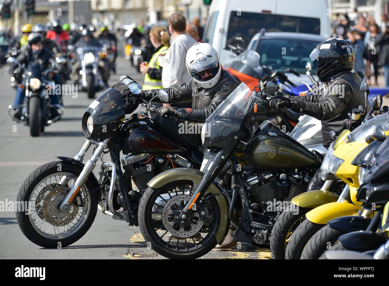 Ace Cafe Reunion 2019 Brighton Burn Up at Madeira Drive. Picture:Terry Applin Stock Photo