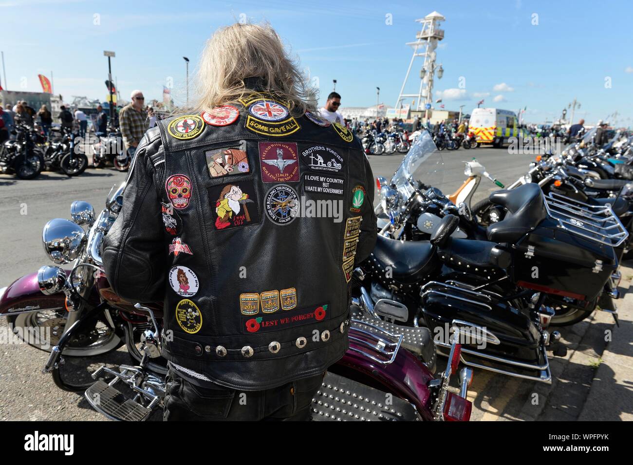 Ace Cafe Reunion 2019 Brighton Burn Up at Madeira Drive. Picture:Terry Applin Stock Photo
