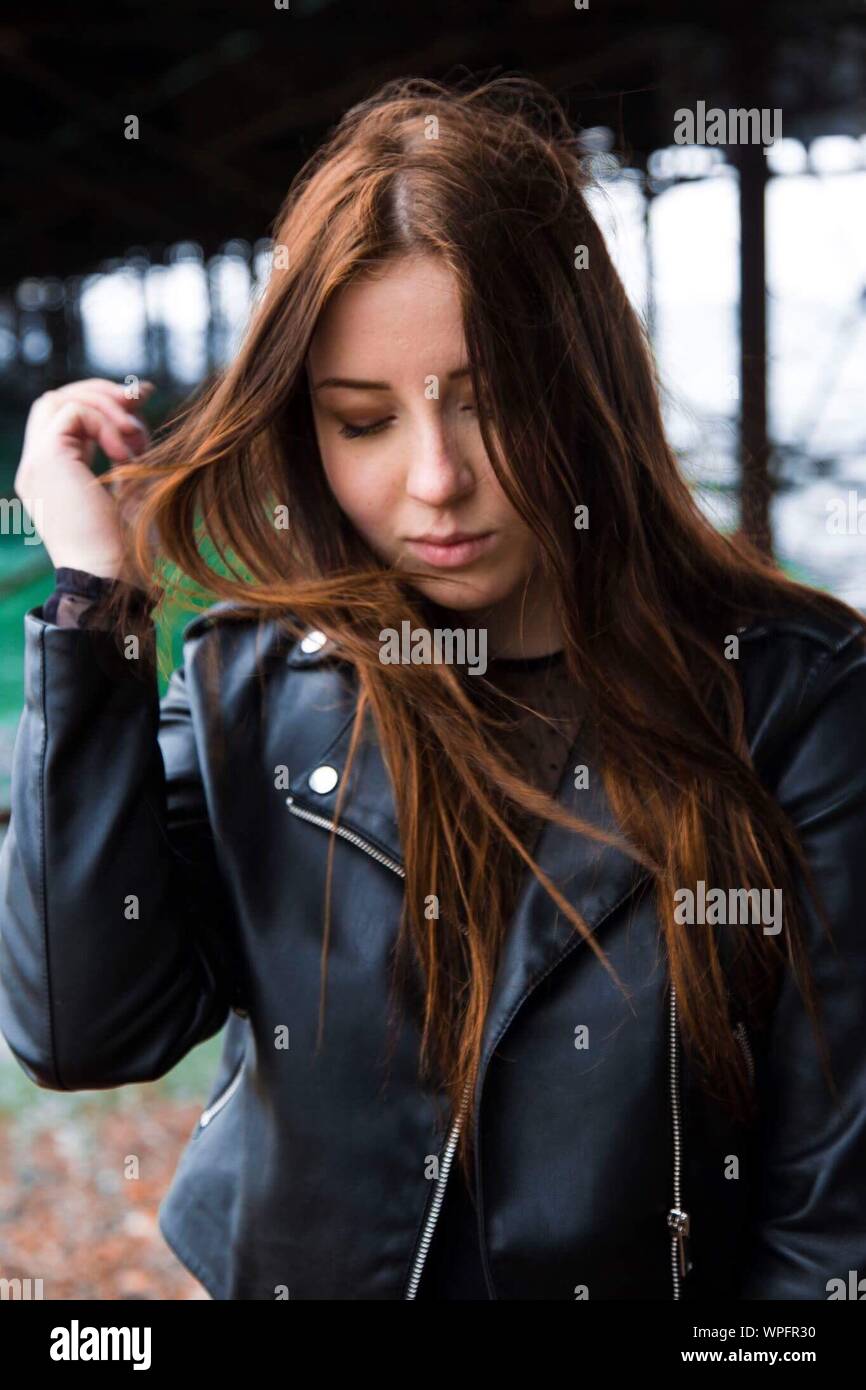 women wearing leather