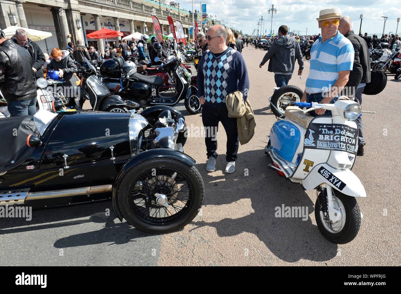 Ace Cafe Reunion 2019 Brighton Burn Up at Madeira Drive. Picture:Terry Applin Stock Photo