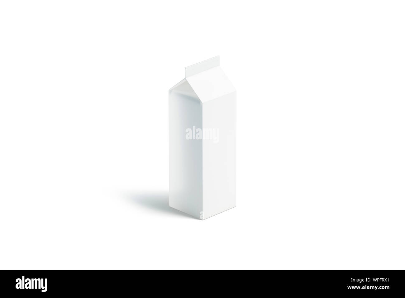 Blank white big milk pack mockup, side view Stock Photo