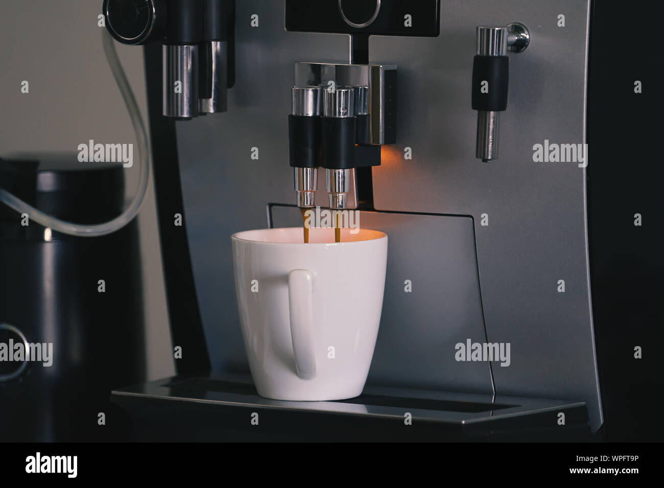 Closeup espresso coffee machine 