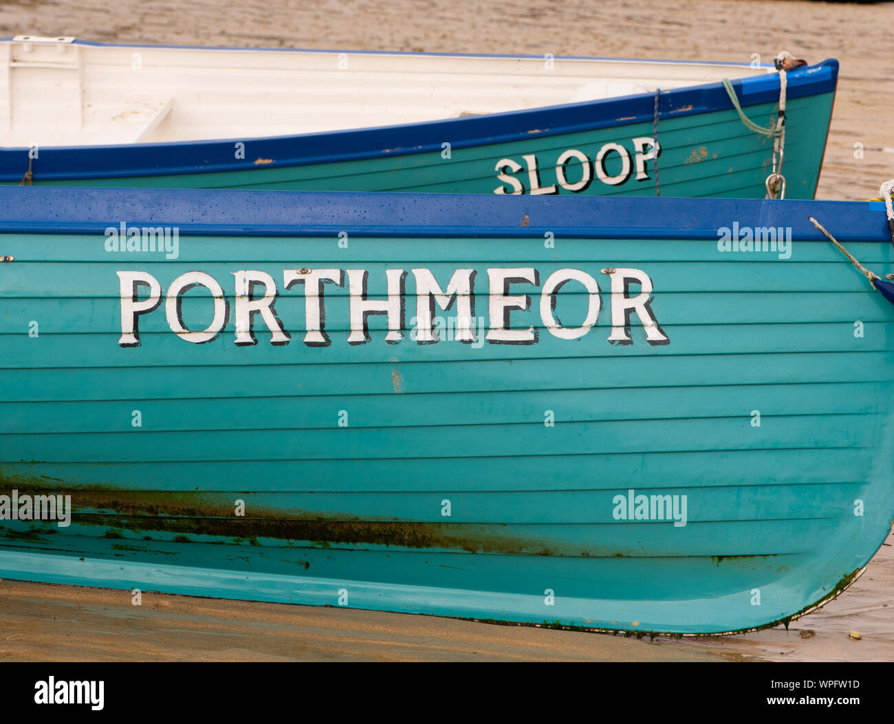 Porthmeor and Sloop boats number 3879 Stock Photo