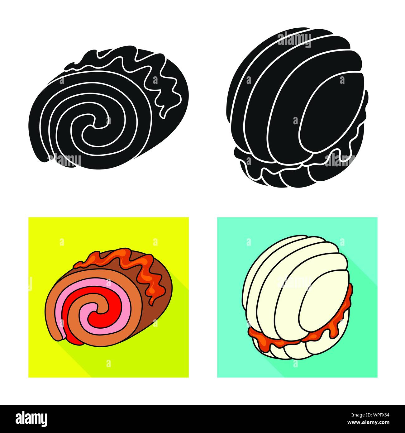 Vector design of confectionery and culinary icon. Collection of ...