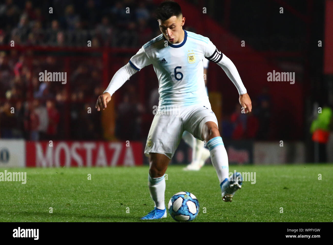 BUENOS AIRES, 08.09.2019: Lisandro Martinez during the match between Argentina and Colombia for friendly match on Diego Maradona Stadium in Buenos Air Stock Photo
