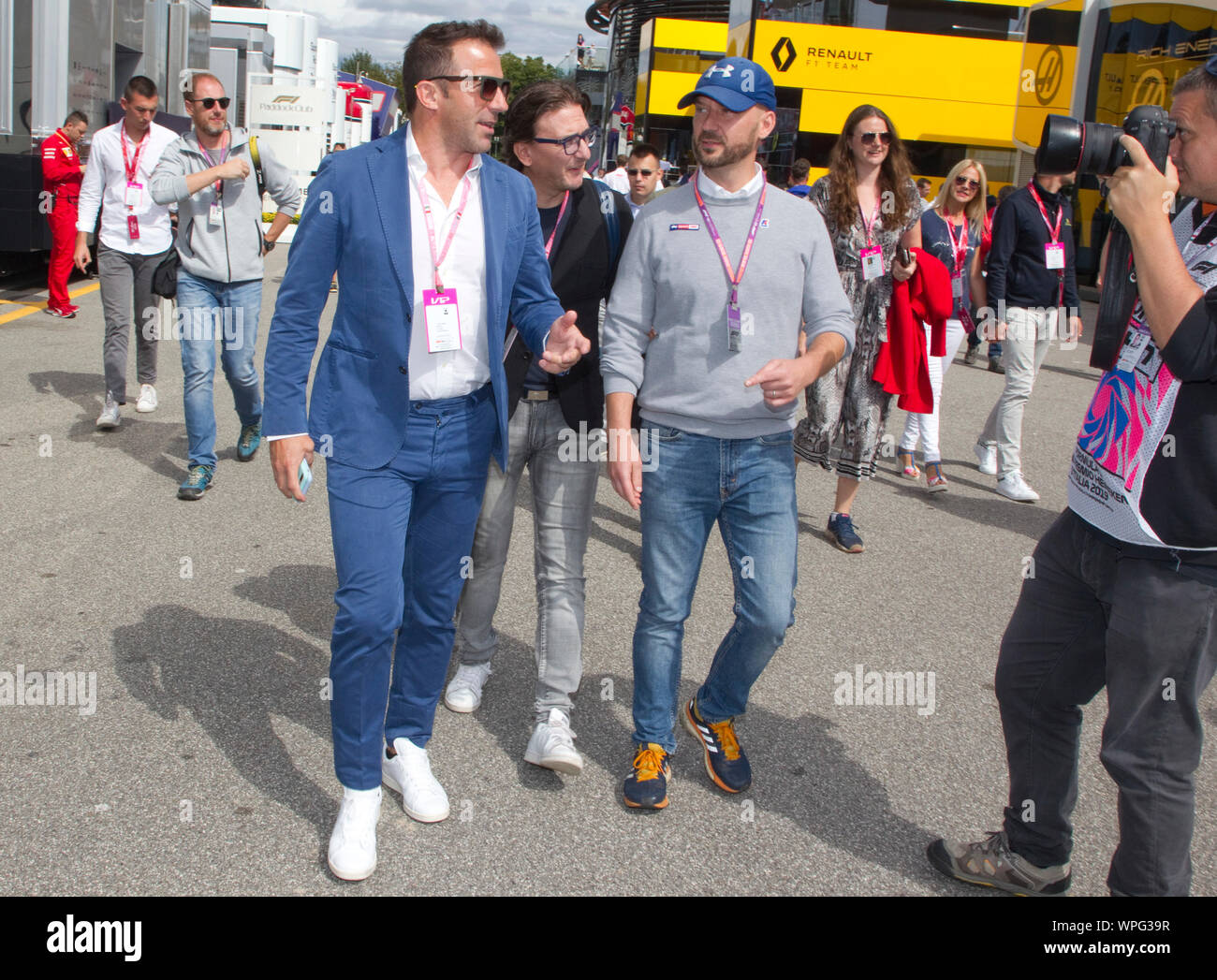 Monza, Italy. 08th Sep, 2019. Monza, Italy - September 08, 2019: FIA Formula One World Championship, Grand Prix of Italy with Footballer Alessandro del Piero | usage worldwide Credit: dpa/Alamy Live News Stock Photo