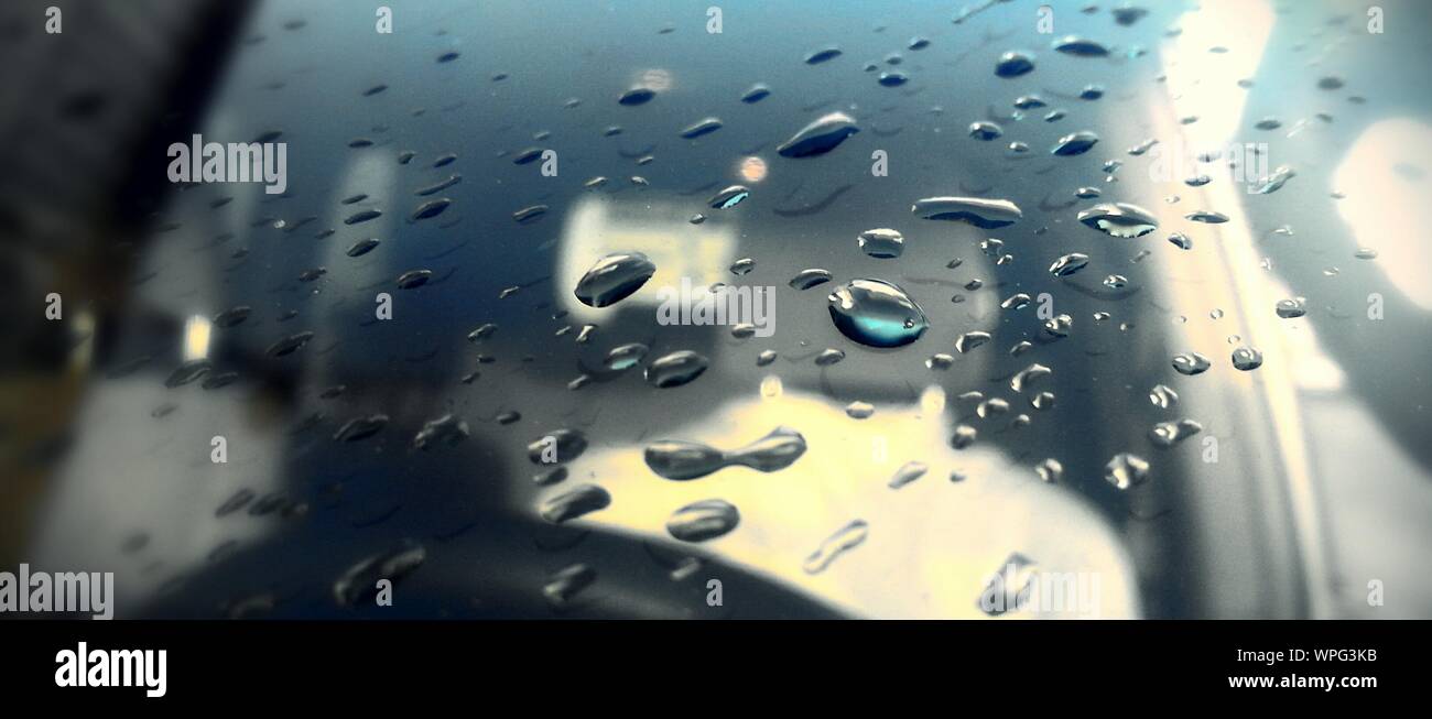Water Drops On Car Windshield Stock Photo Alamy