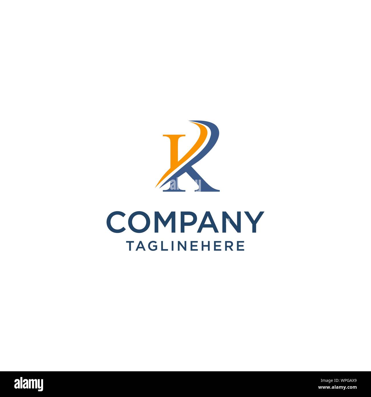 letter K luxury swoosh corporate logo design concept template Stock Vector