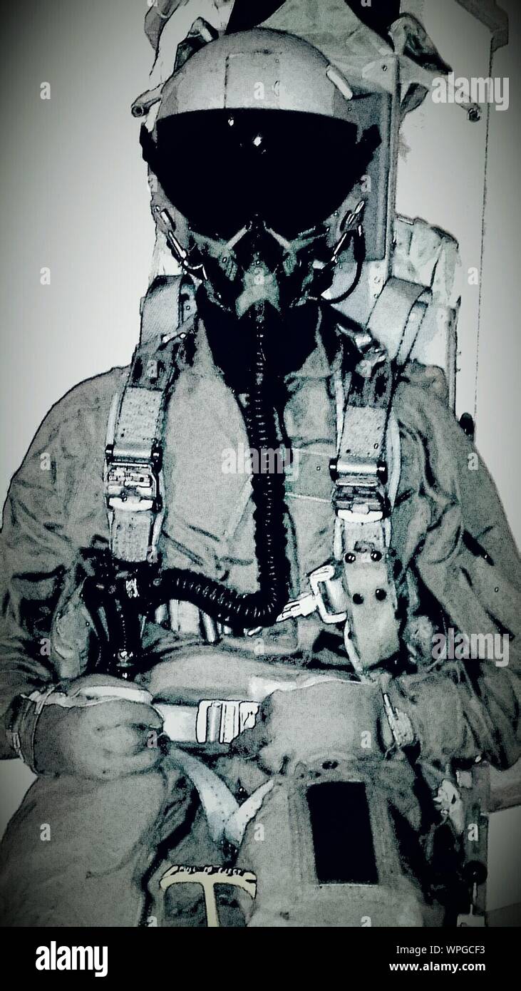 Fighter Pilot Wearing Uniform Stock Photo