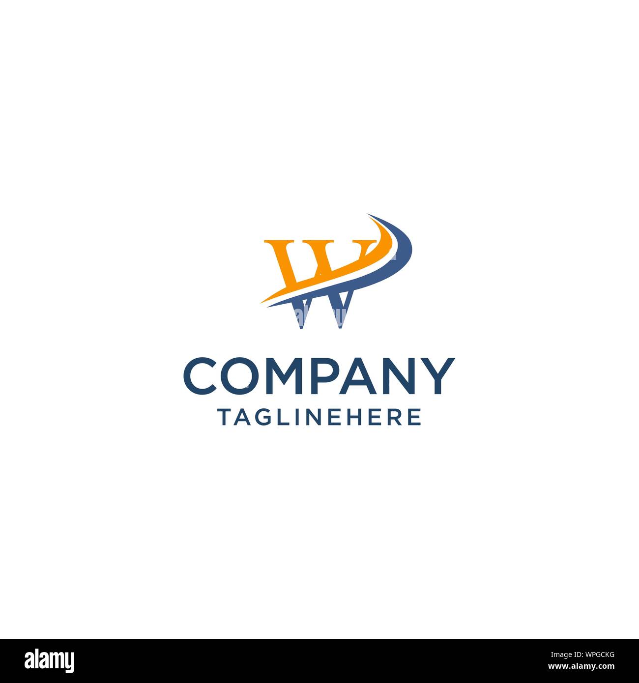 letter W luxury swoosh corporate logo design concept template Stock Vector