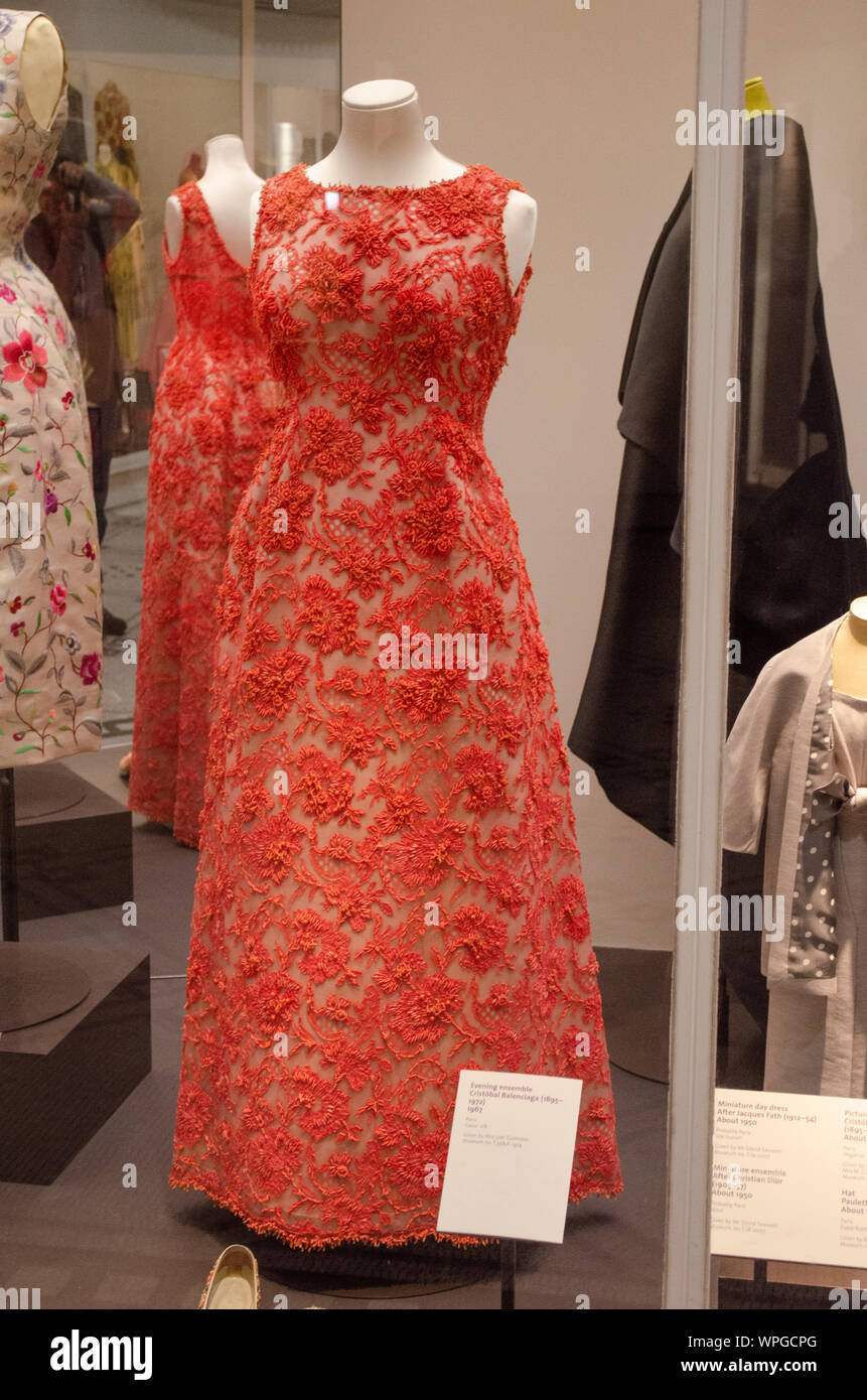 Evening dress | Hubert de Givenchy (French, Beauvais 1927–2018 Paris) | 1963 | cotton, glass, coral Stock Photo