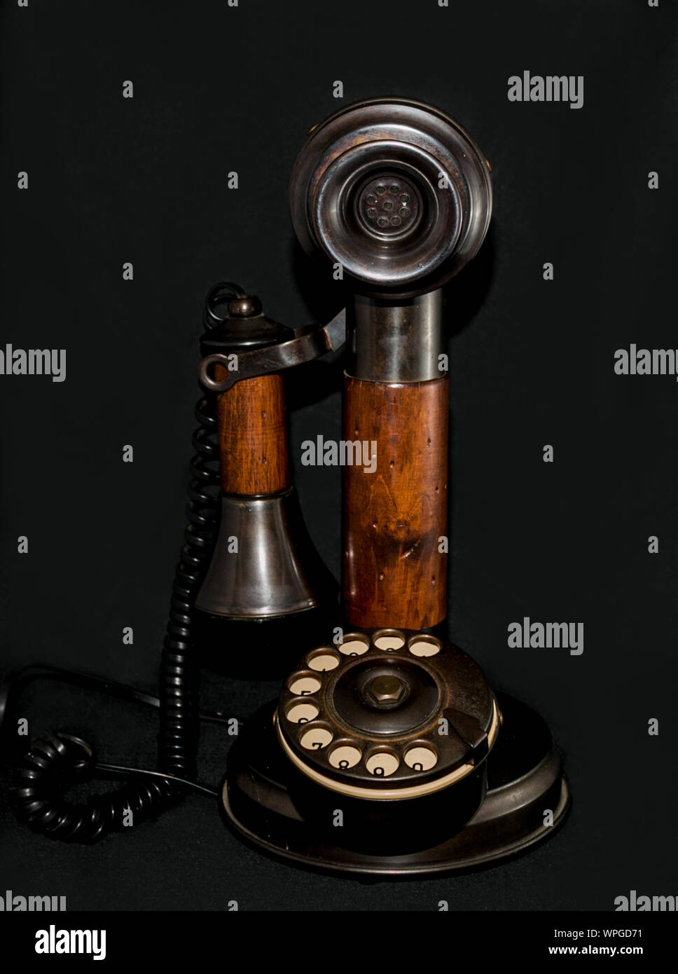 Antique candlestick telephone Stock Photo Alamy