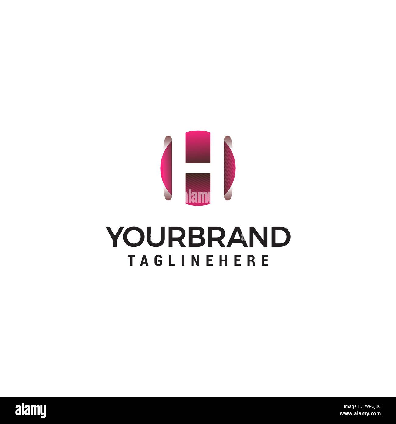 letter H in circle shape logo design concept template Stock Vector ...