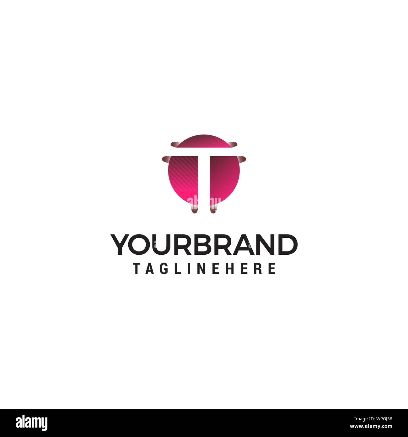 letter T in circle shape logo design concept template Stock Vector ...