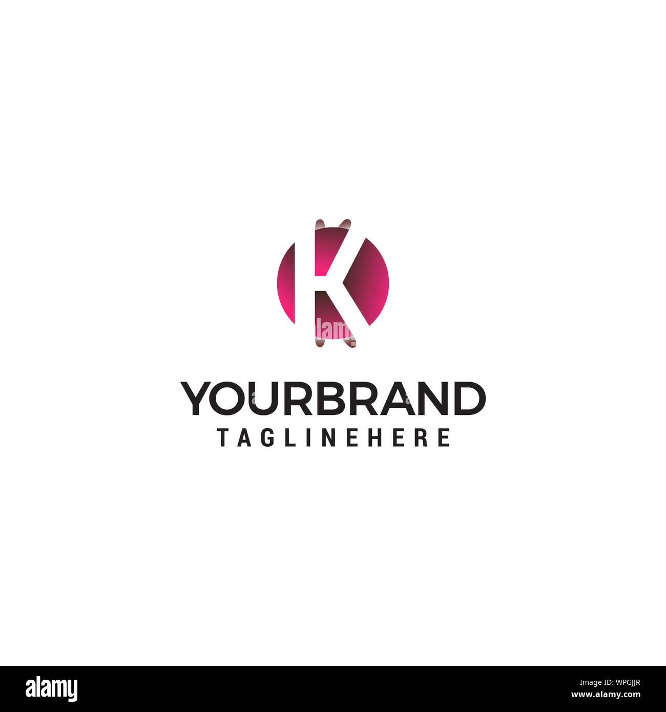 letter K in circle shape logo design concept template Stock Vector ...