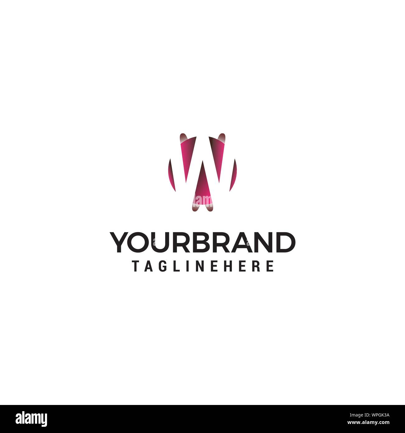 letter W in circle shape logo design concept template Stock Vector