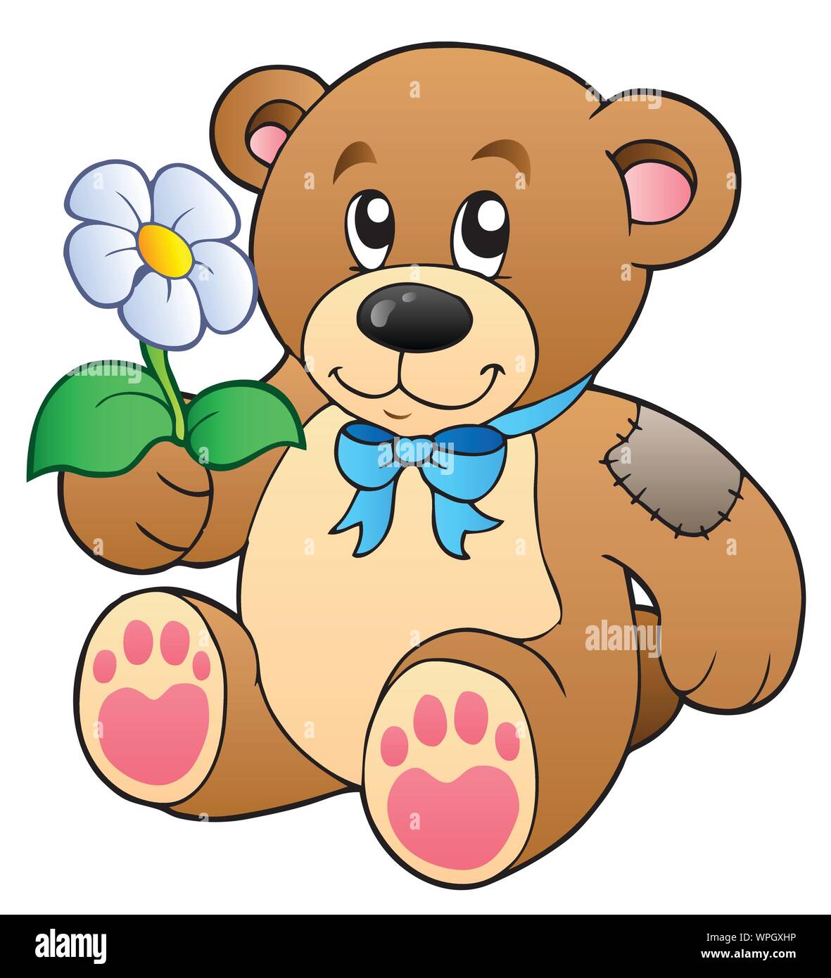 teddy bear holding a flower