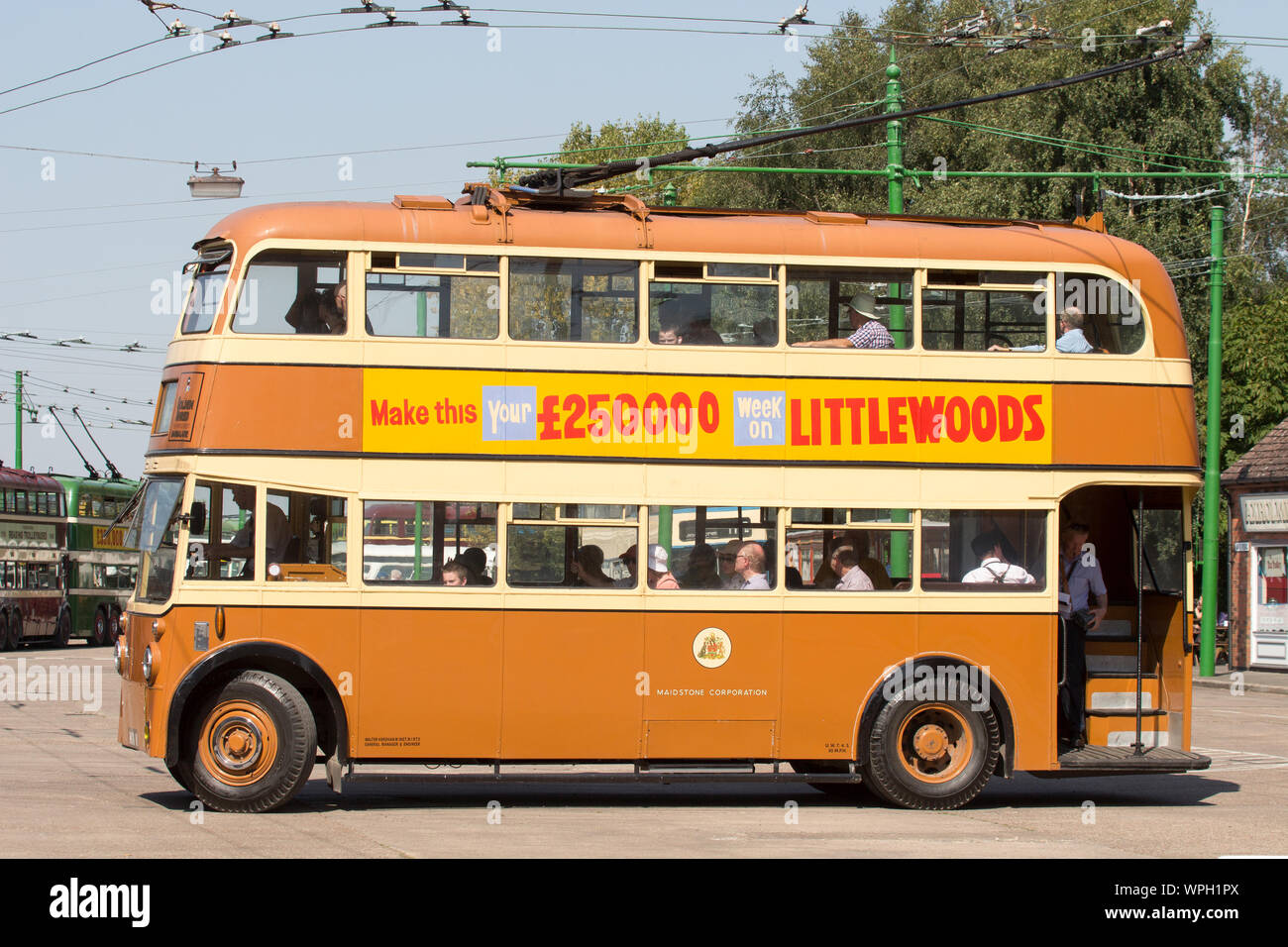A Maidstone trolleybus at the trolleybus museum Sandtoft, England Stock