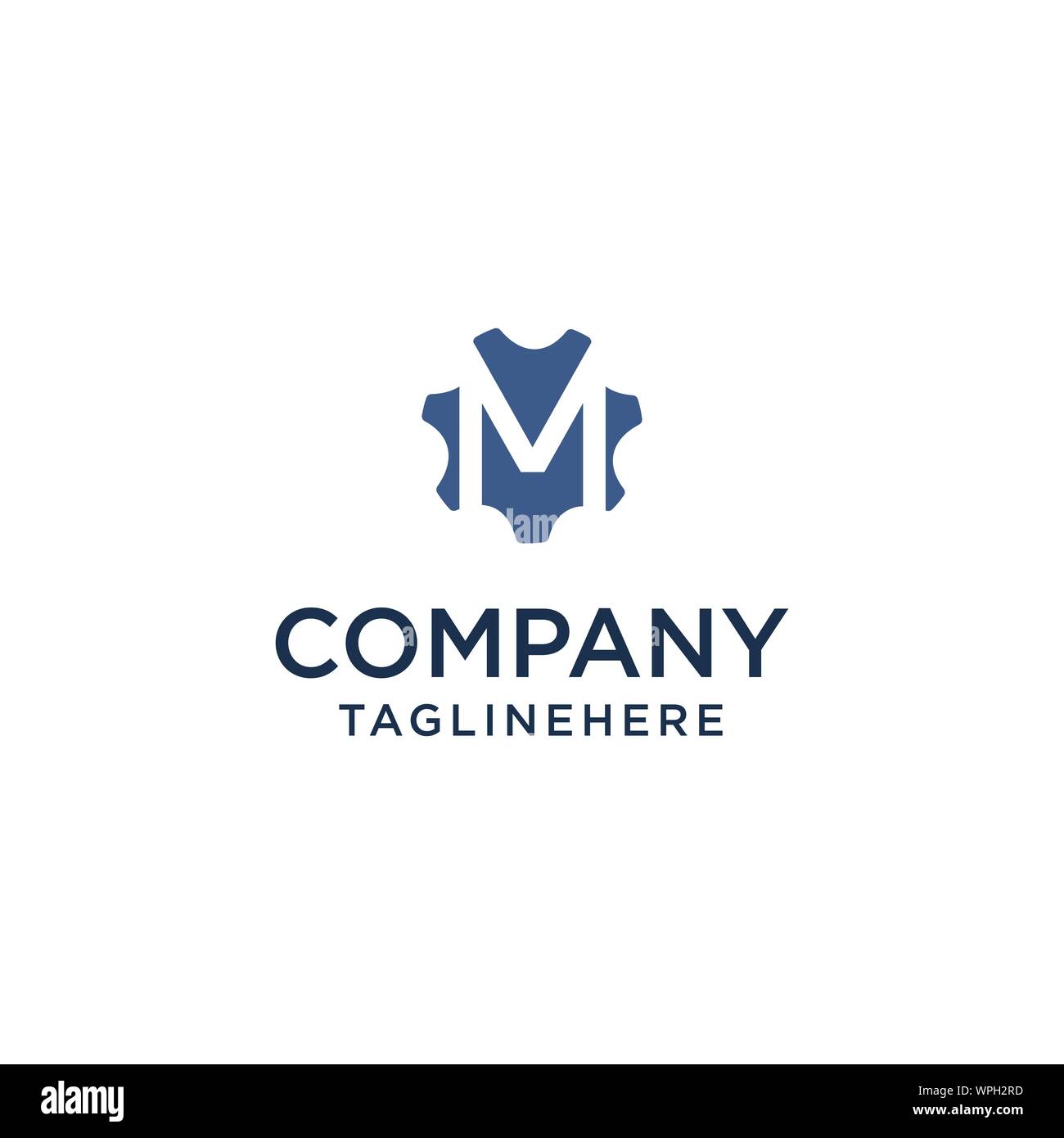 M logo initial letter design template vector inside gear shape design ...