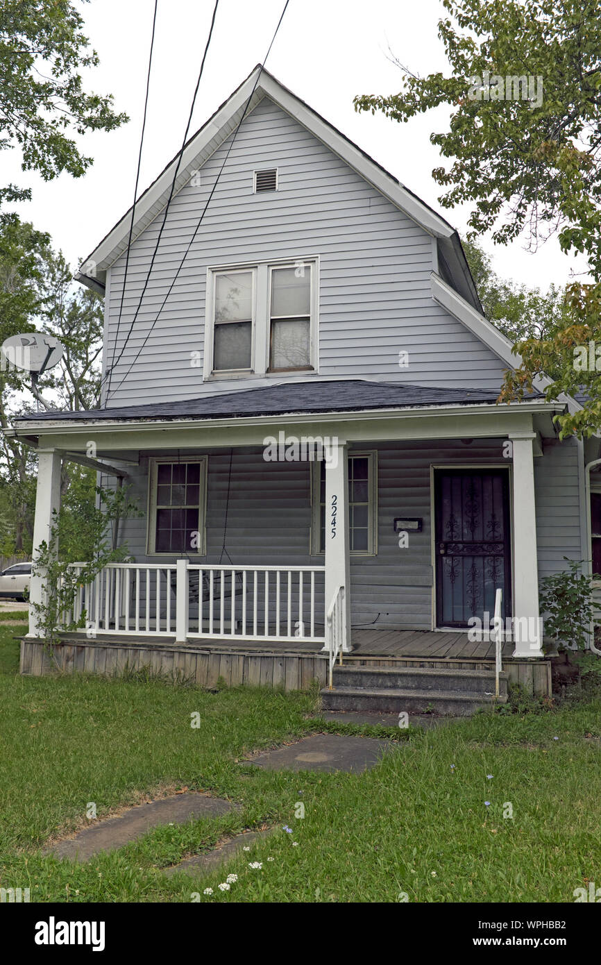 The first home of Toni Morrison, aka Chloe Wofford, in the working class town of Lorain, Ohio, USA. Stock Photo