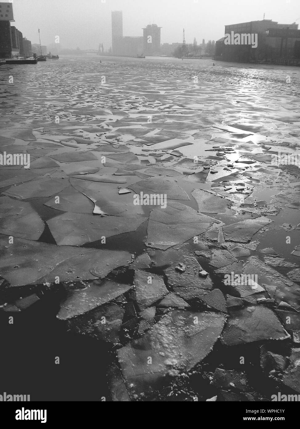Broken ice on water Black and White Stock Photos & Images - Alamy